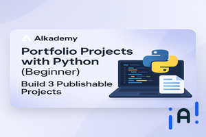 Portfolio Projects with Python (Beginner): Build 3 Publishable Projects banner